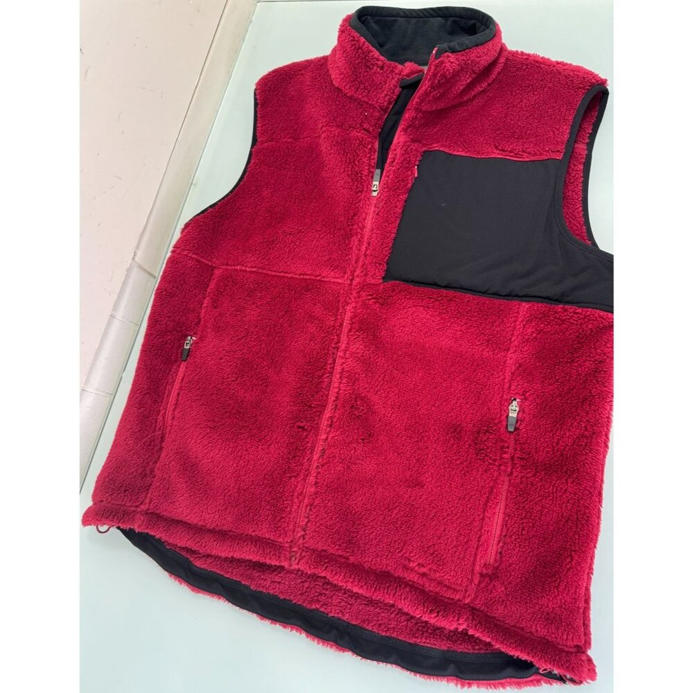 L.L. Bean Fleece Vest Jacket Mens Large L Polartec Fuzzy Sherpa Full Zip Teddy
